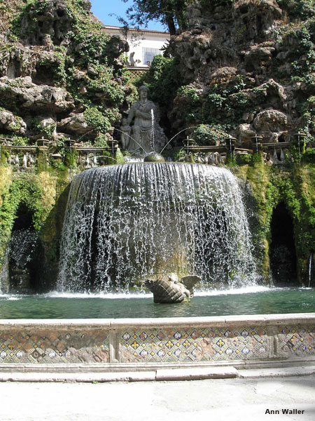 Tivoli Italy Waterfall Fountain by Ann Waller