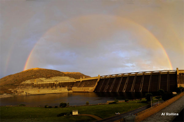 Rainbow Grand Coulee Dam by Al Rollins